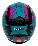 FW3 Capacete FW3 Gtx Fox Com Óculos Internor azul Tiffany